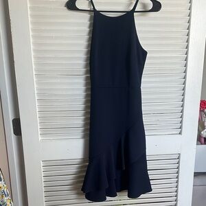 Elegant Navy Blue Sleeveless Dress